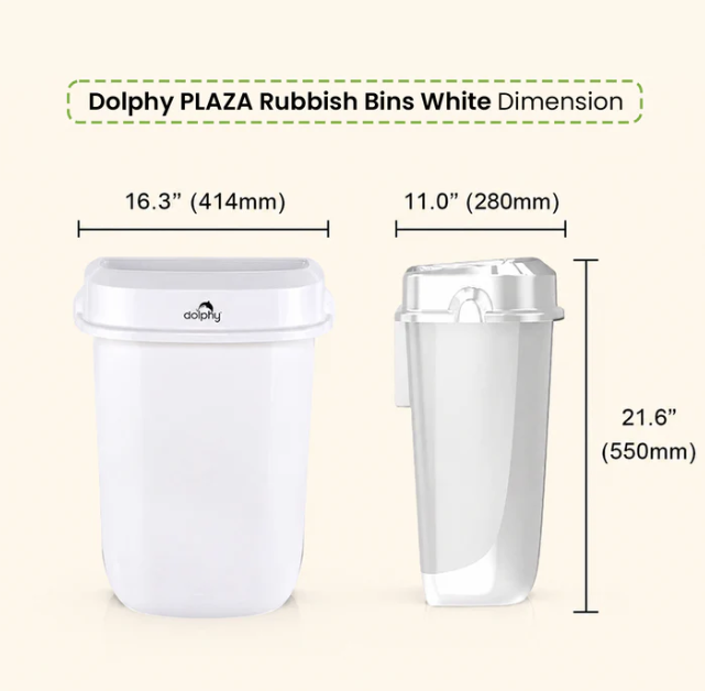 Dolphy PLAZA Rubbish Bins White - 32L