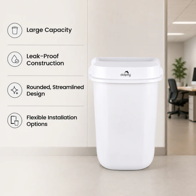 Dolphy PLAZA Rubbish Bins White - 32L