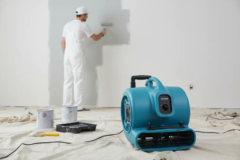 XpowerX-800HC AIR MOVER 1HP w/carpet clamp & luggage handle w/wheels