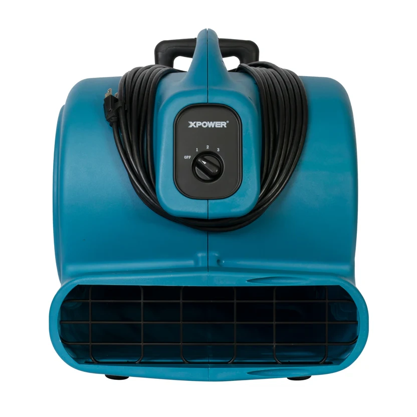 XpowerX-800HC AIR MOVER 1HP w/carpet clamp & luggage handle w/wheels