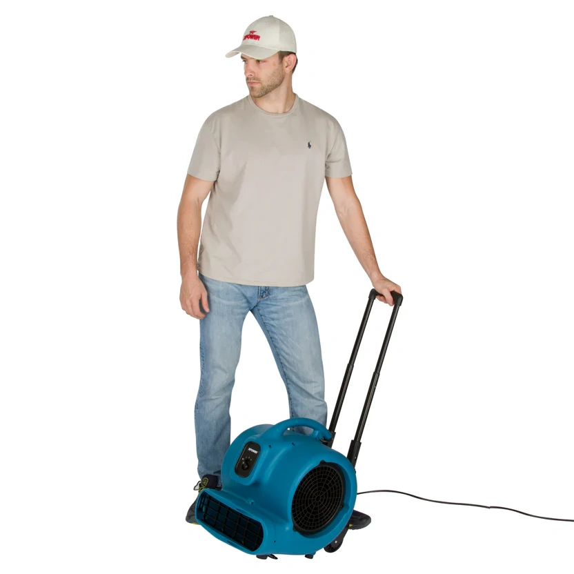 XpowerX-800HC AIR MOVER 1HP w/carpet clamp & luggage handle w/wheels