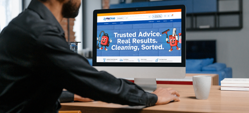 Person ordering on the Big Clean website on a laptop