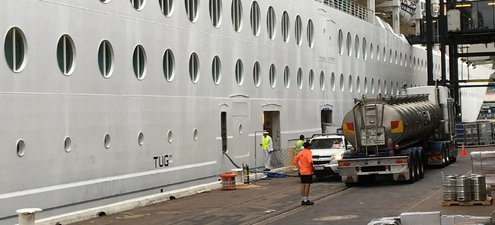 bulk chemical tank uploads to cruise ships