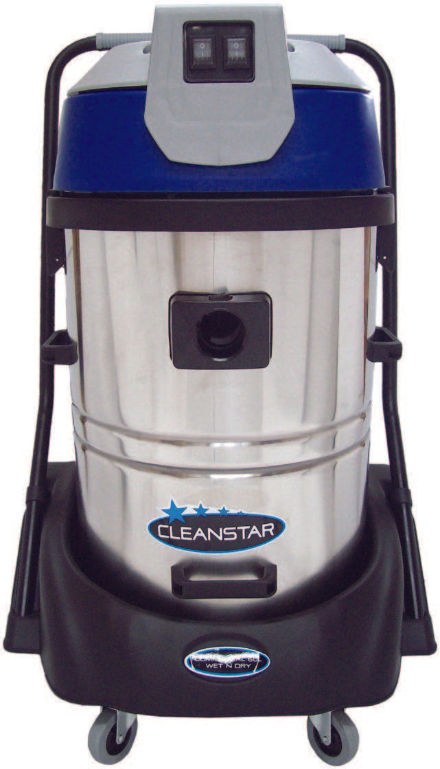 Cleanstar VC60L - 60Litre Stainless Steel Wet &amp; Dry Vacuum Cleaner - Twin Motor
