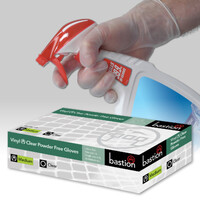 Bastion Vinyl Clear Powder Free Gloves [Size: medium]