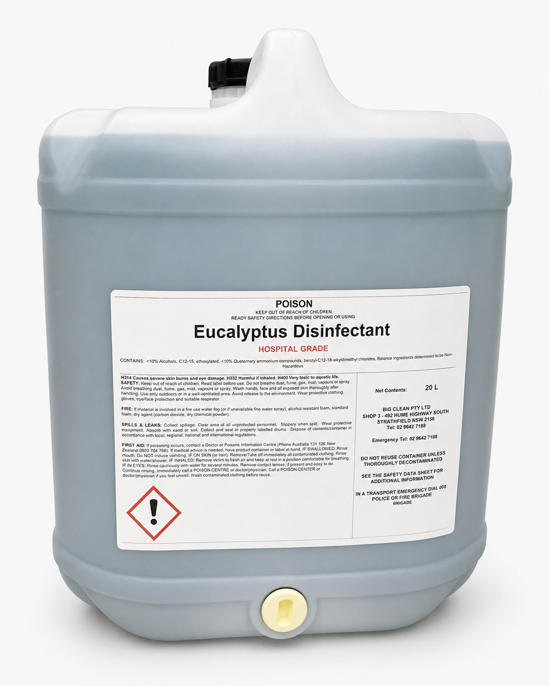 Bigclean Hospital Grade Eucalyptus Disinfectant - 20L