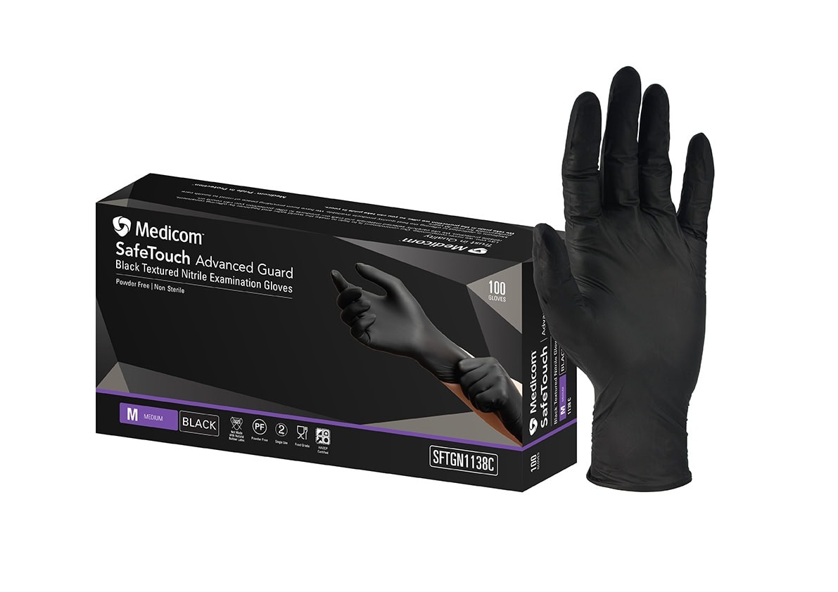 Medicom Nitrile Powder free - Advanced Guard Gloves Black M - 1138C