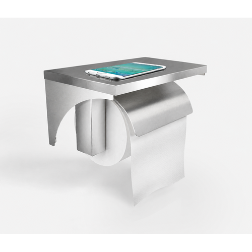 Dolphy Stainless Steel Toilet Roll Holder With Shelf