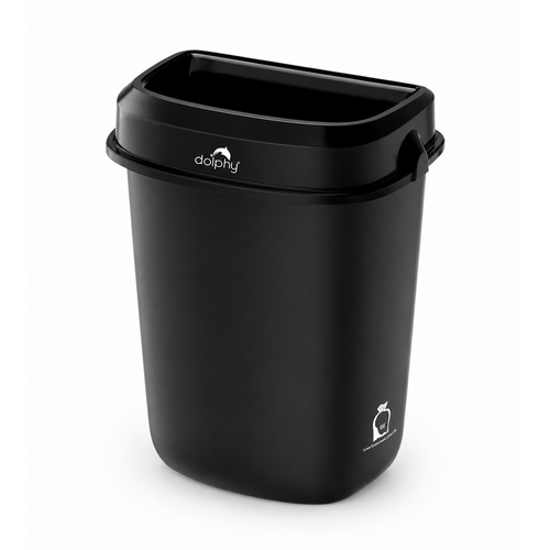 Dolphy PLAZA Rubbish Bins Black - 32L