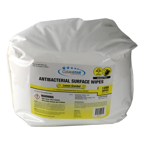 Cleanstar Antibacterial ALCOHOL FREE Surface Wet Wipes (1200 x 2-Pack) (2400 total wipes)