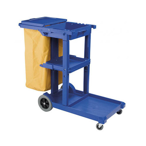 Oates Janitor Trolley Dark Blue with Lid