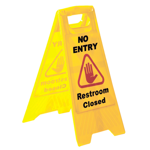 Sabco Caution No Entry Restroom Frame