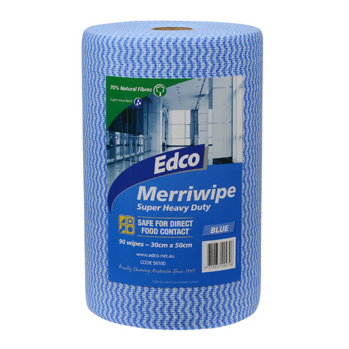 Edco Merriwipe H/d Wipes 30cm*50cm - Blue