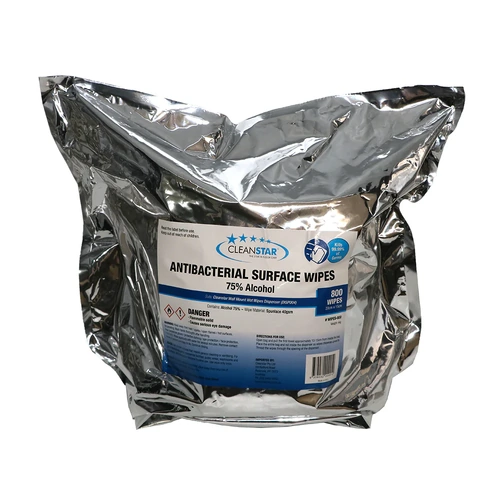 Cleanstar Antibacterial 75% ALCOHOL Surface Wet Wipes (800 x 2-Pack) (1600 total wipes)