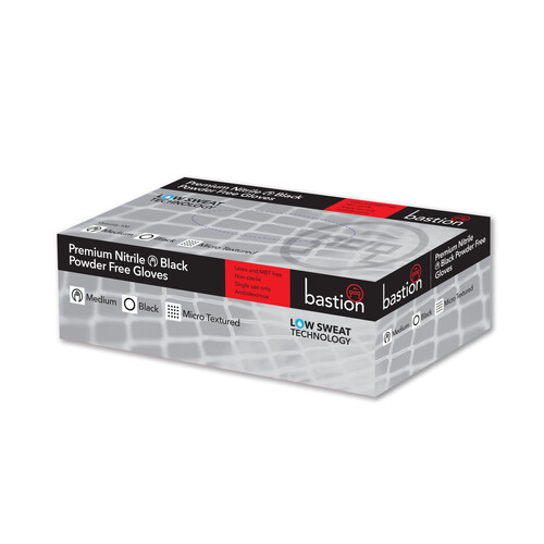 Bastion Premium Nitrile Black Gloves 100pcs [Size: large]
