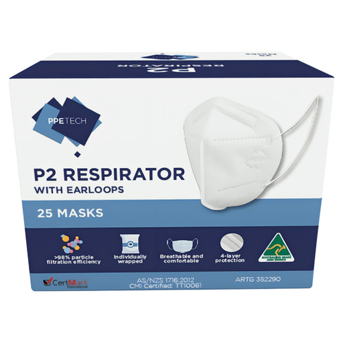 Ppetech P2 Respirator Kn95 25masks