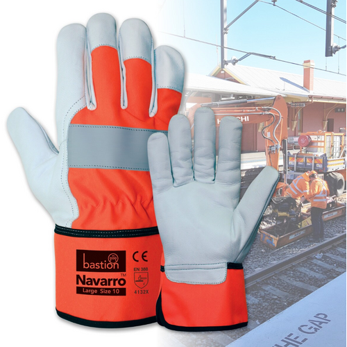 Bastion Navarro High Viz Premium A Grade Gloves [Size: medium]