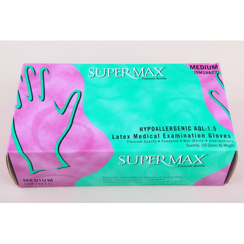 Supermax Latex L/powdrd Gloves Blue Small